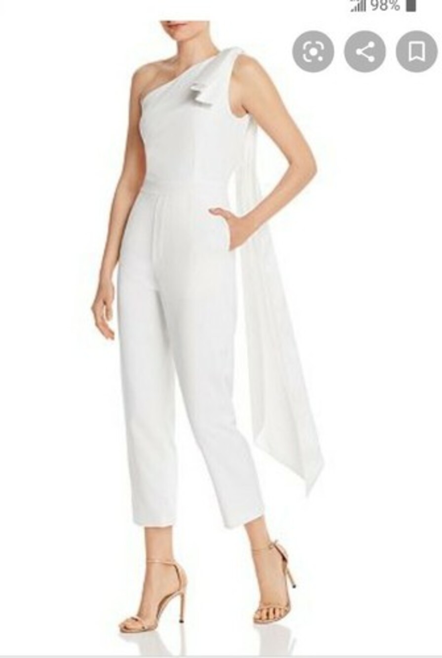 O.p.t Maza One-Shoulder Jumpsuit MSRP $149 Size small white  NEW